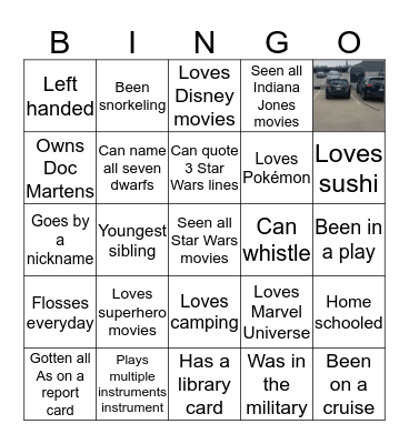 Human Bingo Card