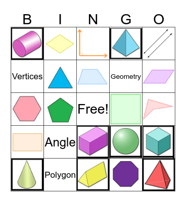 3rd Grade Geometry Review Bingo Card