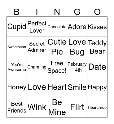 Love is in the Air BINGO Card