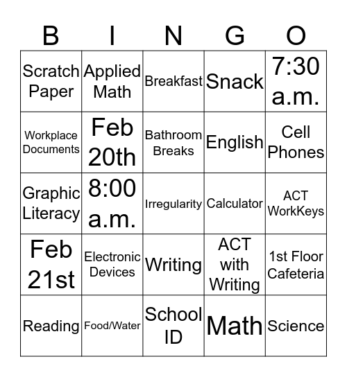 ACT BINGO Card