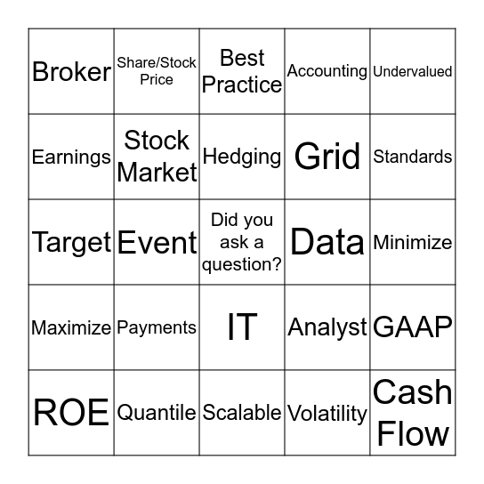 Global Finance BINGO Card