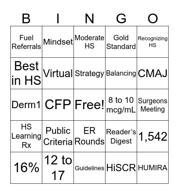 Derm Beach Blanket Bingo Card