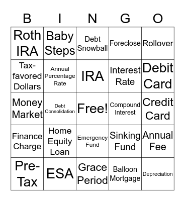 Chapter 4 Dangers of Debt Bingo Card