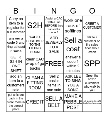 MCA Bingo Card