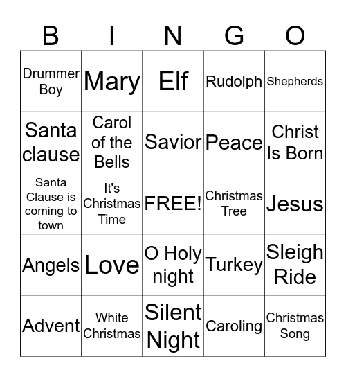 DeBoer Christmas Bingo Card