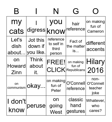 The Quips and Quotes of Mr. K Bingo Card