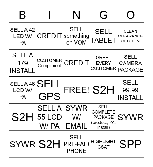 CE Bingo Card