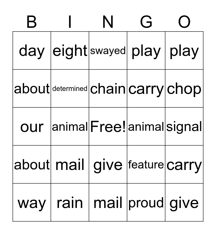 Unit 4 Week 1 Bingo Card