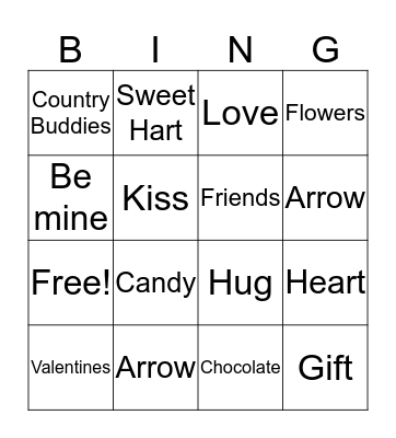 HAPPY VALENTINES! Bingo Card