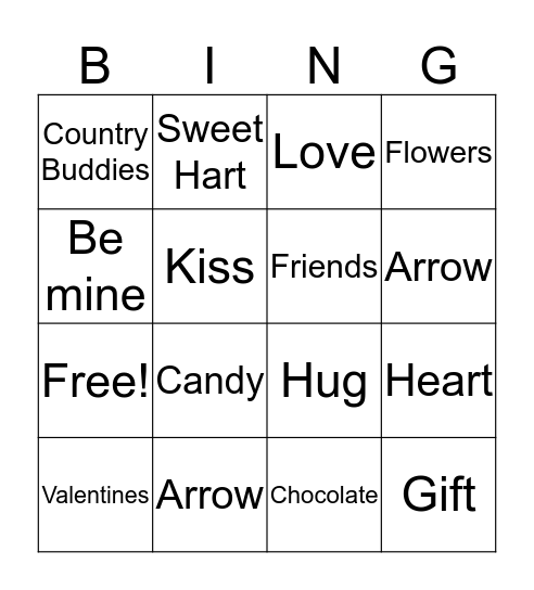 HAPPY VALENTINES! Bingo Card
