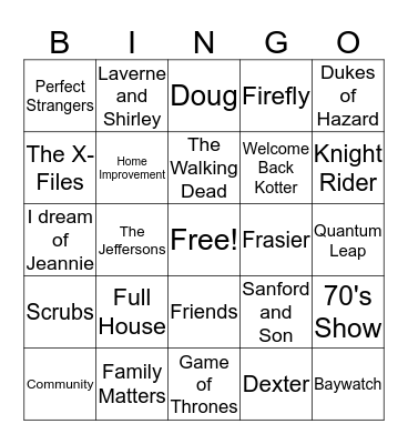 TV Bingo Card