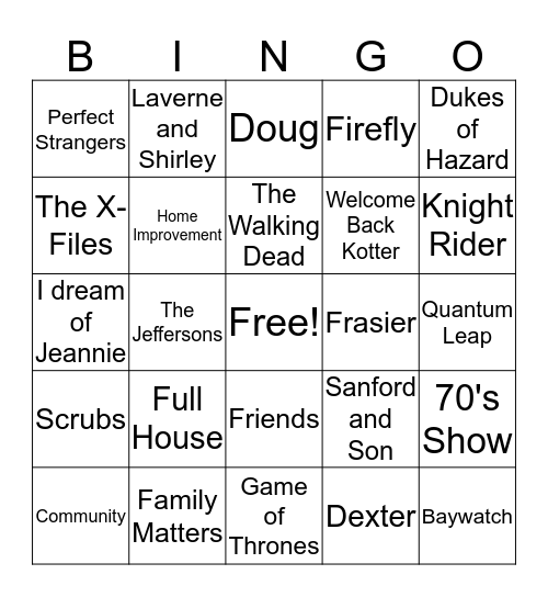 TV Bingo Card