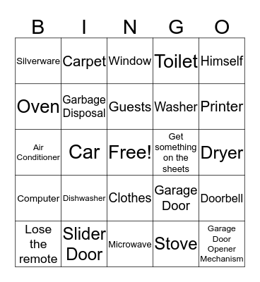 What Will Jack Injure While Kim Is Out Of Town Bingo Card