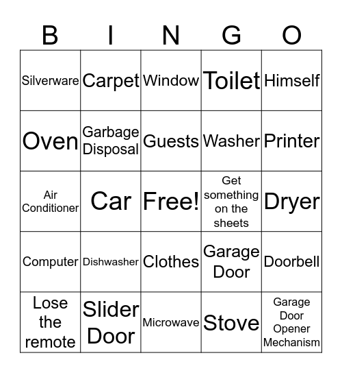 What Will Jack Injure While Kim Is Out Of Town Bingo Card