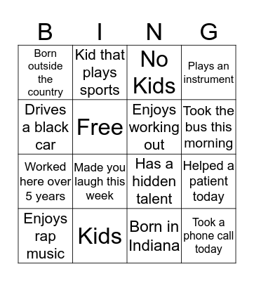 Bingo  Bingo Card