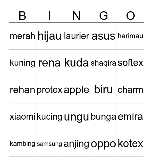 bingo with hmmmmmm Bingo Card