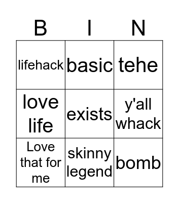 Lily Bingo Card