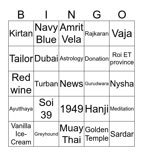 Dad's 70th Birthday  Bingo Card