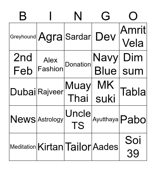 Dad's 70th Birthday  Bingo Card