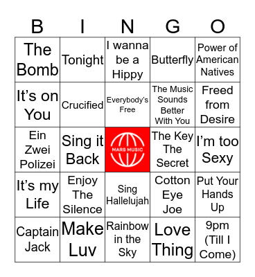90's verantwoord dansen Bingo Card
