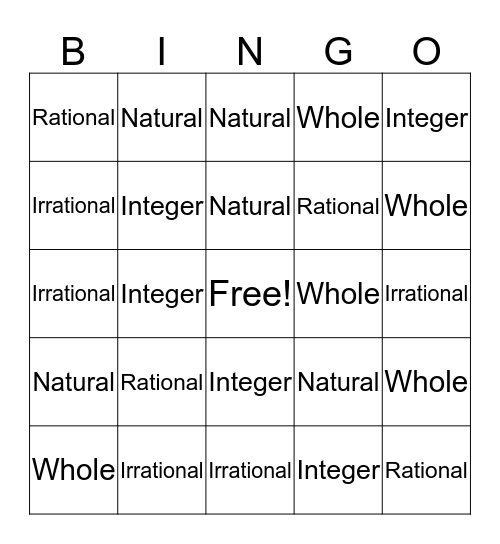 classifying-real-numbers-bingo-card