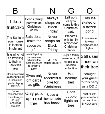 Christmas BINGO Card