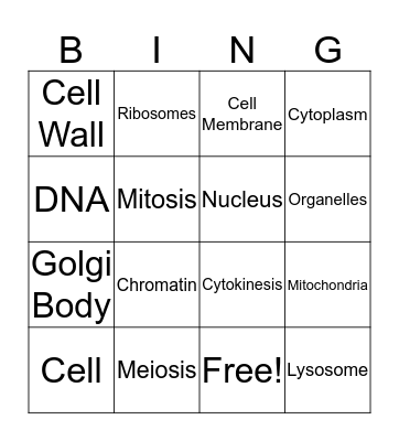 Cell Bingo Card