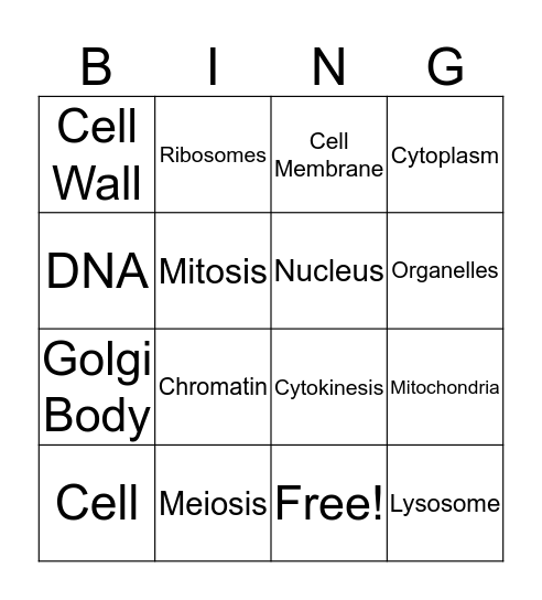 Cell Bingo Card