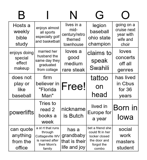 JPAS Bingo (4) Bingo Card