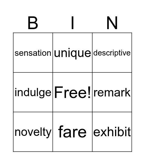 Popper 13-16 Bingo Card