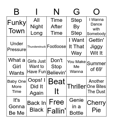 Oldies but Goodies Bingo Card