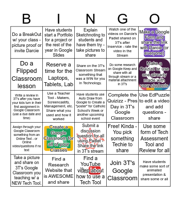 3T's (Teacher, Tech, Training) 4th - 8th Bingo Card