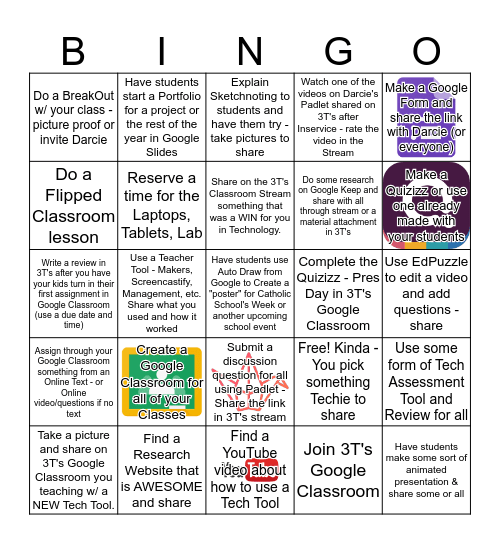 3T's (Teacher, Tech, Training) 4th - 8th Bingo Card