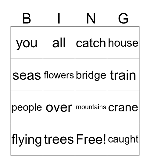 Dan, the Flying Man Bingo Card