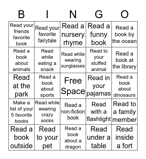 Reading Is Fun Bingo Card