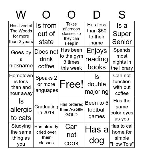 GET TO KNOW YOUR NEIGHBOR Bingo Card