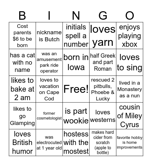 JPAS Bingo (1) Bingo Card