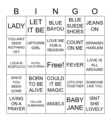 TESCO Bingo Card