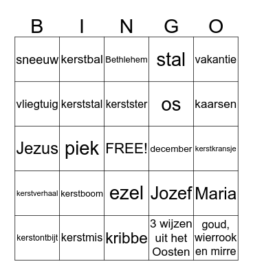 Globetrotter Kerst Bingo Card