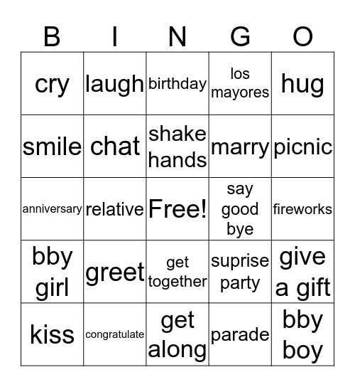 celebrando los dias festivos Bingo Card