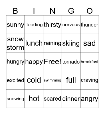 Inferences Bingo Card