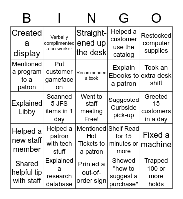 Hyde Park Staff Super Bowl Bingo 2019! Bingo Card