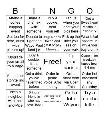 BFCAT BINGO Card