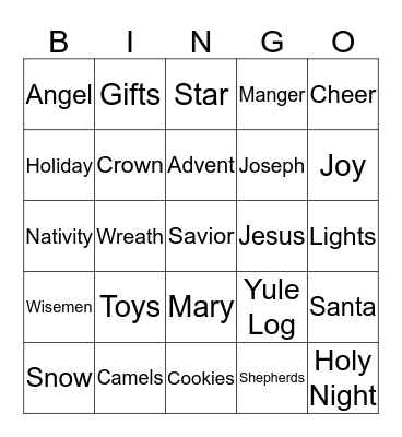 CHRISTMAS BINGO Card