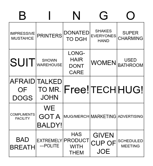 SALES MEN/WOMEN Bingo Card