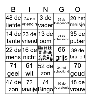 Familie & Vrienden Bingo Card