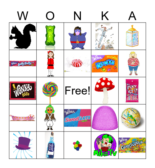 Lindon's Wonka Bingo Game Bingo Card