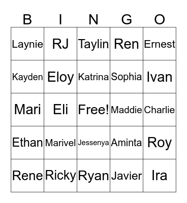 Falcon Family Easter Bingo Card