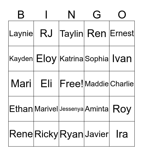 Falcon Family Easter Bingo Card
