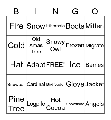 Winter Bingo Card